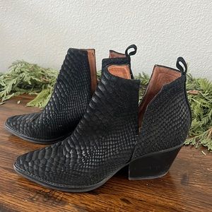 Jeffery Campbell Rella black Snake Ankle Boot size 9